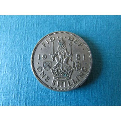 1951 GEORGE VI SCOTTISH SHIELD ONE SHILLING FREE POST. Z