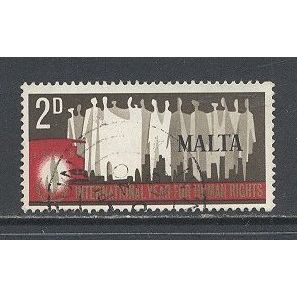 Malta.SG399 2d Human Rights Emblem and People.Fine Used.Sept15