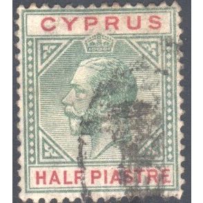 Cyprus 1912 - SG75 - 1/2pi green & red - KGV - used