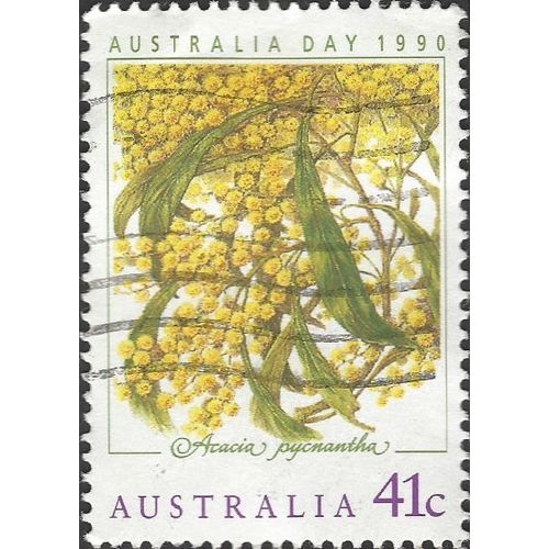 AUSTRALIA, FLOWER, Acacia pycnantha, yellow 1990, 41c, #5