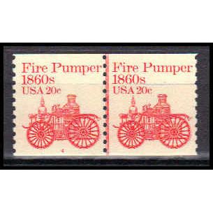 1908 20c Fire Pumper Fine MNH Dry Gum CNP Left 4 PA0544