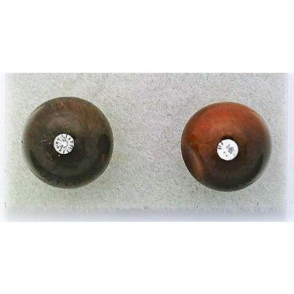 Red Tigereye Crystal 8mm Gemstone Stud Earrings