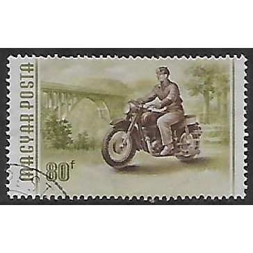 Mi 1455: 80 f. olive/lilac-brown Vehicles for Export: Motorcycle