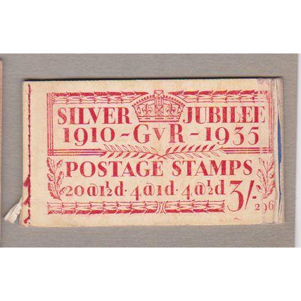 GB 1935 Silver Jubilee stamp booklet no stamps but still airmail stickers
