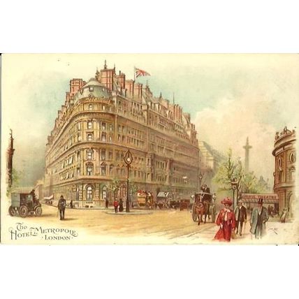 London HOTEL METROPOLE Art Postcard