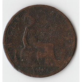 ENGLAND COIN - HALF PENNY 1881/VICTORIA/VG