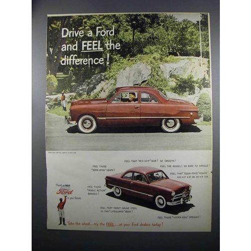 1949 Ford Car Ad - Drive and Feel the Difference