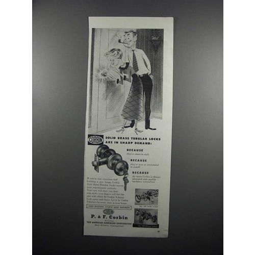 1950 P. & F. Corbin Tubular Locks Ad - In Demand