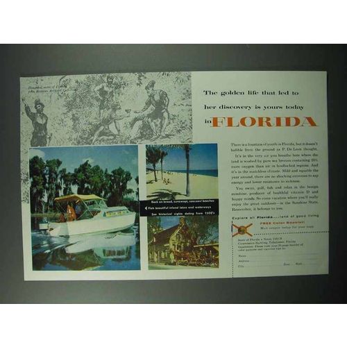 1956 Florida Tourism Ad - The Golden Life Is Yours