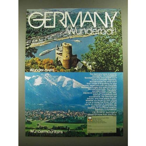 1981 German National Tourist Office Ad - Germany is Wunderbar!