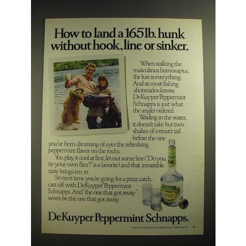 1983 DeKuyper Peppermint Schnapps Ad - Land a 165lb. Hunk