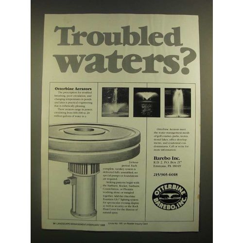 1988 Barebo Otterbine Aerators Ad - Troubled Waters?