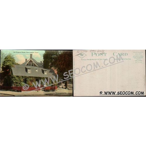 CT New London Postcard Old Huguenot House Street Scene Intersection ct_box~2018