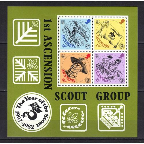 ASCENSION BOY SCOUT MOVEMENT 1982 MINI SHEET FRESH MINT NEVER HINGED