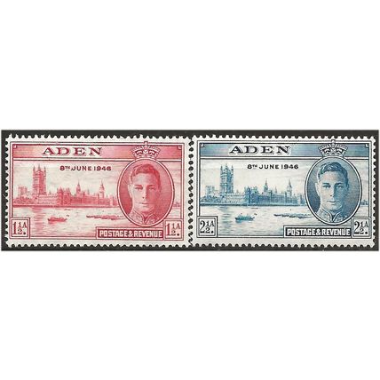 Aden 1946 Victory Set SG28-29 Mounted Mint . .. .