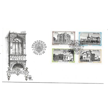 SouthWestAfrica.Historic Buildings of Swakopmund set of 4.First Day Cover.Dec20