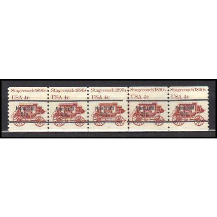 1898Ab 4c Stagecoach Fine MNH Dry Gum PNC 5/5 Line Gap AA0063