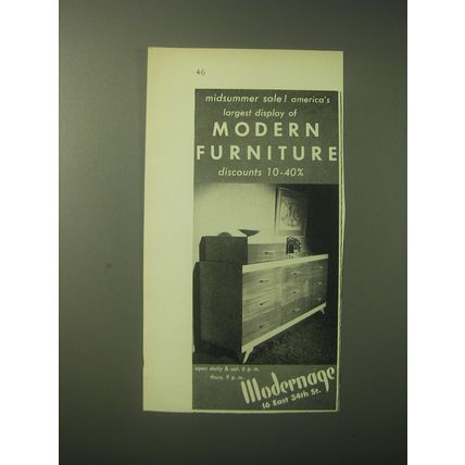 1948 Modernage Furniture Advertisement - Midsumer sale!