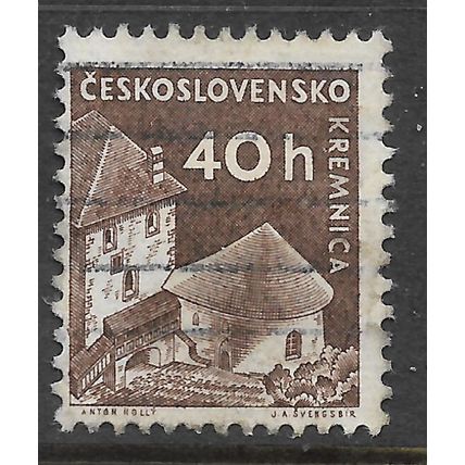 CZECH REPUBLIC 1960 CZECH CASTLES 40H BROWN KREMNICA SG 1146 FINE USED#2