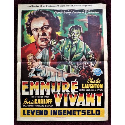 STRANGE DOOR, The (1951) original Belgian poster ***Charles Laughton***
