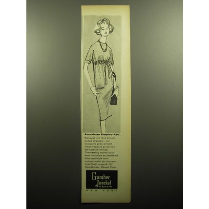 1958 Gunther Jaeckel Dress Ad - American Empire $30
