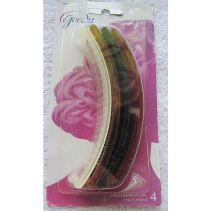 Goody 4.5" 5" Plastic Shelli Banana Clips Hair Updo Frosted Black Brown Tortoise