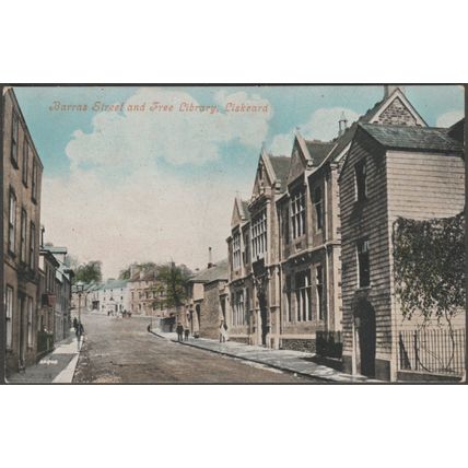 Barras Street & Free Library, Liskeard, Cornwall, c.1905-10 - Botterell Postcard