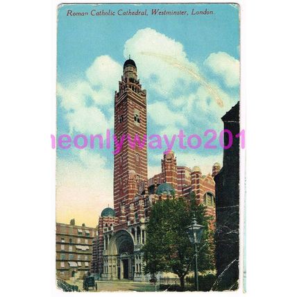 Roman Catholic Cathedral Westminster, London, 1918, Postcard