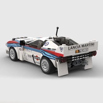 LANCIA 037 Rally Car Brick Model MOC - 240 pieces, 8 studs wide