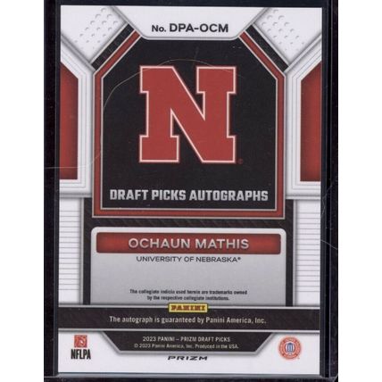 2023 Panini Prizm Draft Picks Draft Picks Autographs Silver #104 Ochaun Mathis