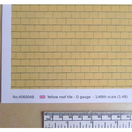 Papier tuile jaune pour O gauge - échelle 1:48 - feuille A4 (297 x 210 mm)
