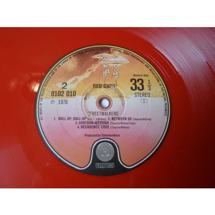 LP. 1976.STREETWALKERS . RED CARD. LIMITED EDTION RED VINYL. NO 02821.NEAR MINT