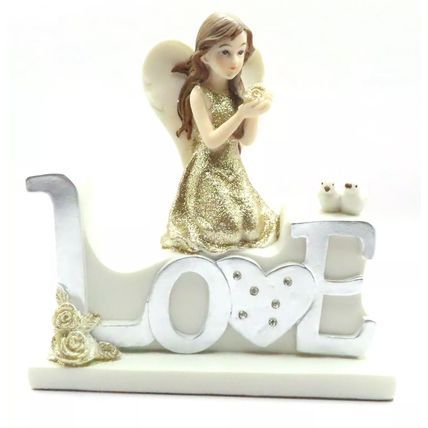 Love Angel Holding a Flower Ornament 14.5 CM Great Gift Mothers Day Figurine