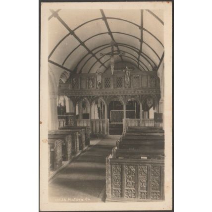 Interior, Mullion Church, Cornwall, c.1920s - Hawke RP Postcard