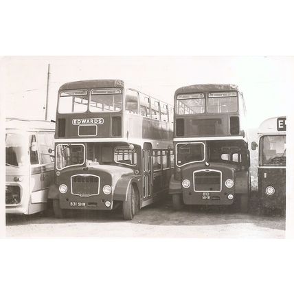 Black & White Photo of Edward's Coaches of Lydbrook - 831 SHW ex Bristol Omnibus
