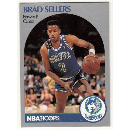 1990-91 Hoops Brad Sellers basketball card #192 - Timberwolves