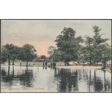 The Pond, Clapham Common, London, 1904 - H Alwin Postcard
