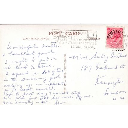 Genoa Harbour Italy Real Photo Postcard posted 1958 VGC
