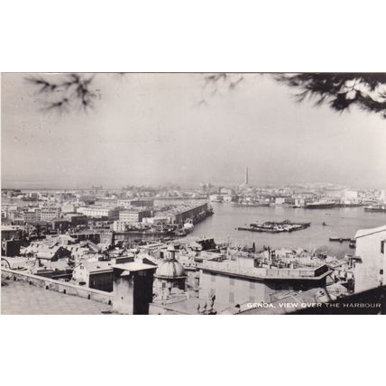Genoa Harbour Italy Real Photo Postcard posted 1958 VGC