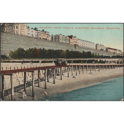 Madeira Road, Volk's Electric Railway, Brighton, 1925 - Brighton Palace Postcard