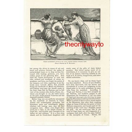 Women At St Lucia, Naples Looking to Capri, Book Illustration (Print), 1887