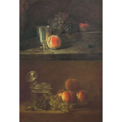 Jean Baptiste Chardin Basket Of Peaches Silver Goblet 2x Painting Postcard s