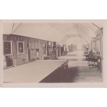 Billiard Snooker Pool Table In Old Long Hall Magnificent Paintings RPC Postcard