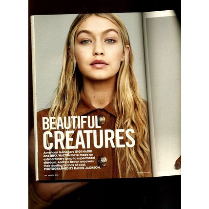 GIGI HADID Teen Vogue Magazine 2015 "AMERICAN DREAM GIRL" MAJOR SPRING FASHION
