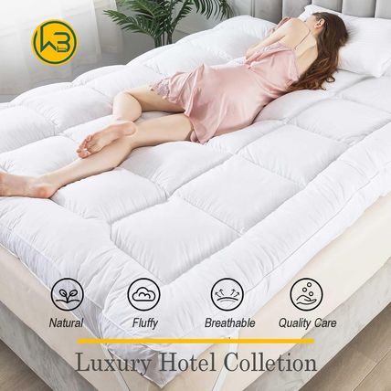 Whatsbedding Feather Bed Mattress Topper, Memory Foam Mattress Topper, Thickened