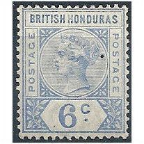 Br Honduras 1891 SG56 6c Ultramarine Mounted Mint.