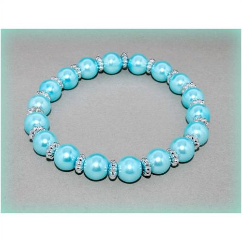 Pretty Women's Girls Baby Blue Faux Pearl Beads Bangle Bracelets Jewellery 1564