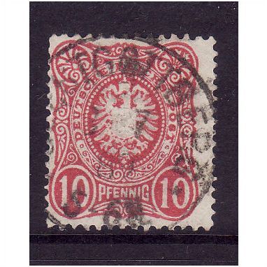 GERMANY 1880 SG 41b 10pf RED ( PFENNIG ) FINE USED #4