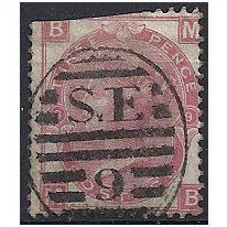 1872 SG103 3d Rose Plate 9 Good Used Filler "MB"...
