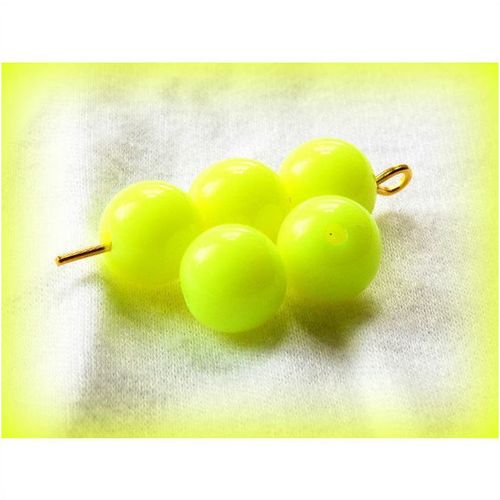 10 no. Fluorescent Yellow Neon Beads Round 8 mm Crafts Jewellery Making 2024